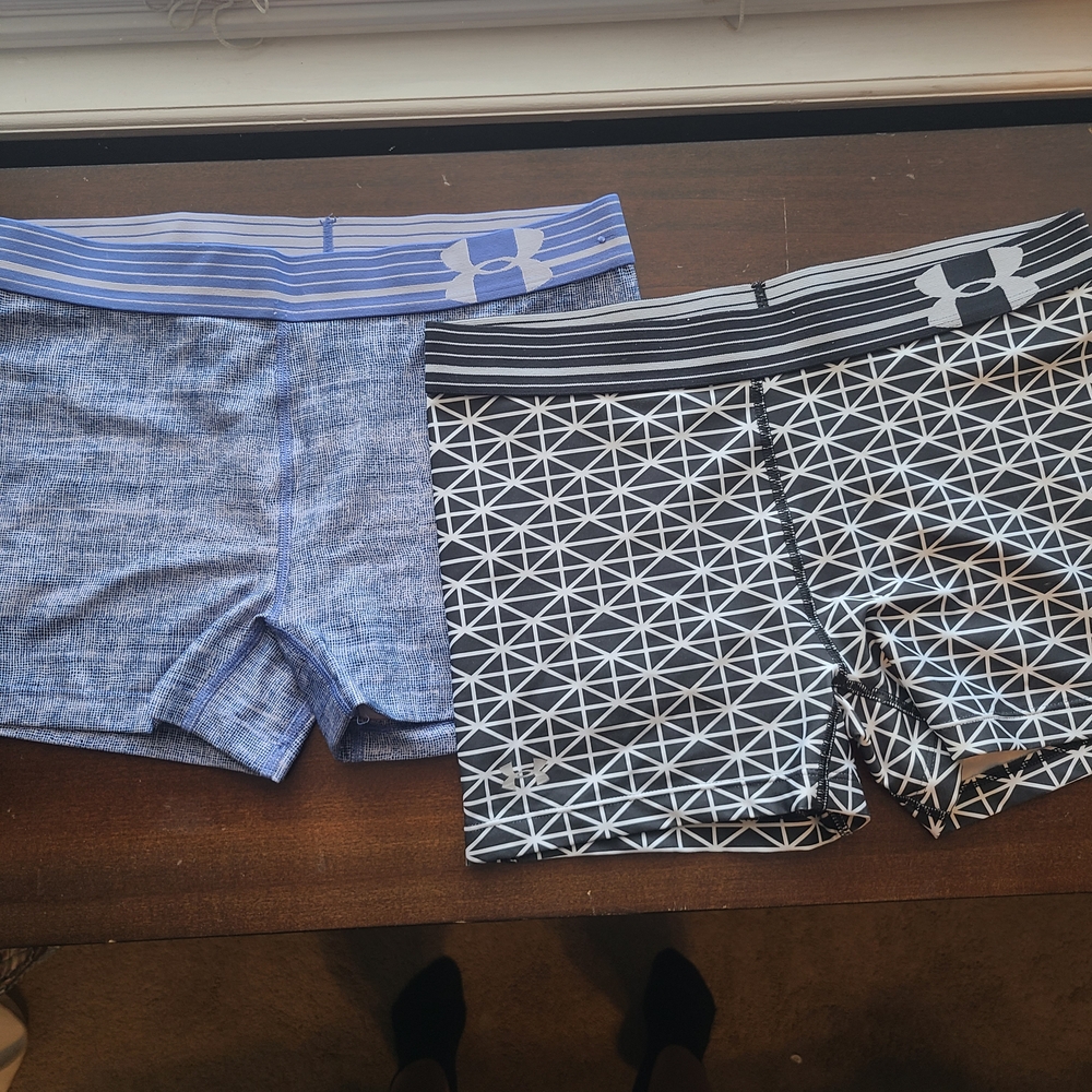 Under Armour Blue and Black Geometric Boxer Briefs